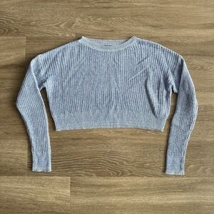 Wild‎ Fable Long Sleeve Crop Knit Sweater Blue Women's XS